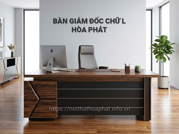 Bàn giám đốc chữ L Hòa Phát