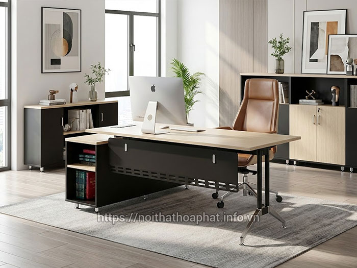 Bàn giám đốc chữ L Hòa Phát