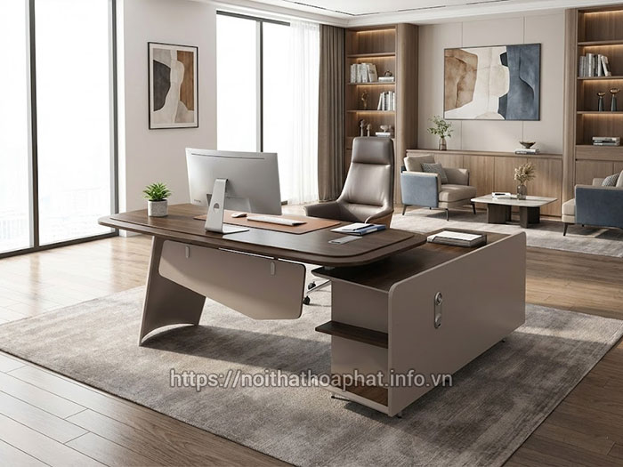 Bàn giám đốc chữ L Hòa Phát