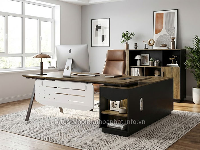 Bàn giám đốc chữ L Hòa Phát