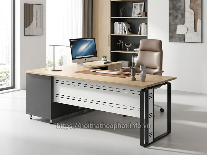 Bàn giám đốc chữ L Hòa Phát