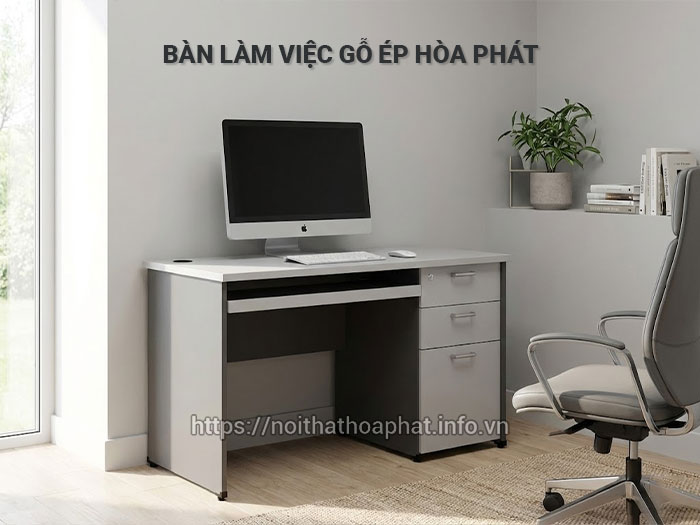 Bàn làm việc gỗ ép Hòa Phát