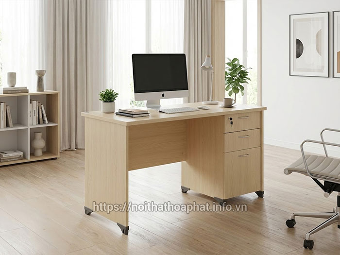 Bàn làm việc gỗ ép Hòa Phát