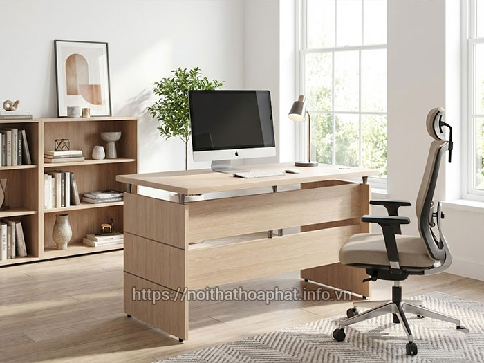 Bàn làm việc gỗ ép Hòa Phát
