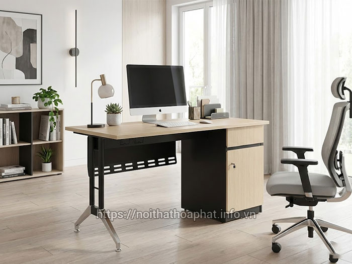 Bàn làm việc hộc liền 1m2