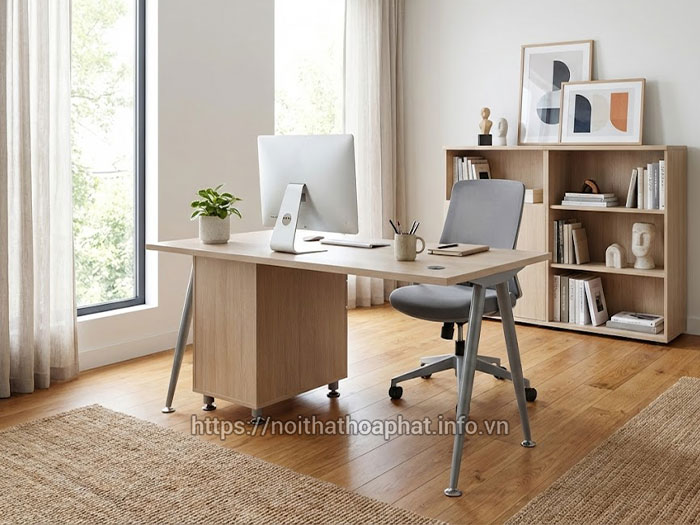 Bàn làm việc hộc liền 1m2