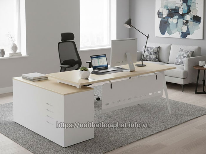 Bàn trưởng phòng liền tủ