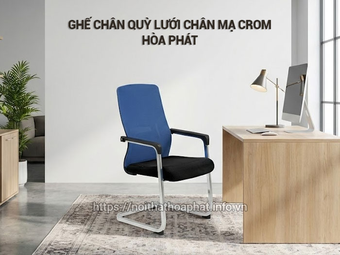 Ghế chân quỳ lưới chân mạ crom