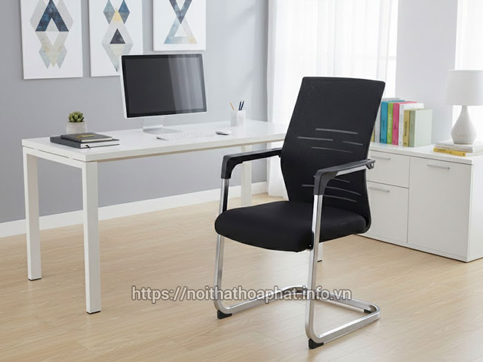 Ghế chân quỳ lưới chân mạ crom