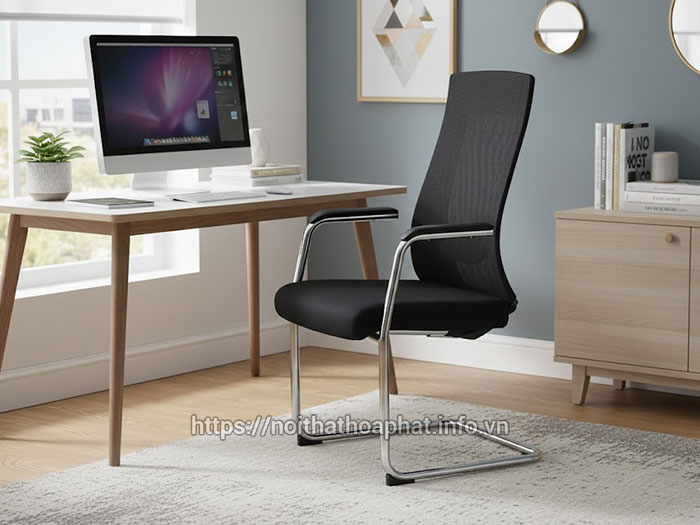 Ghế chân quỳ lưới chân mạ crom