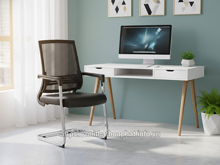 Ghế chân quỳ lưới chân mạ crom