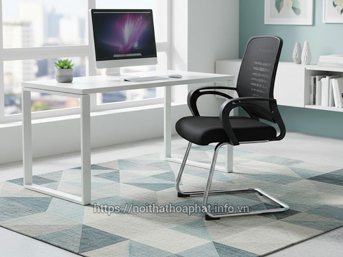 Ghế chân quỳ lưới chân mạ crom