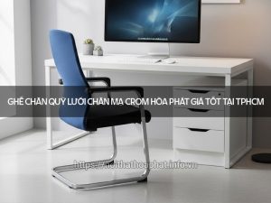Ghế chân quỳ lưới chân mạ crom