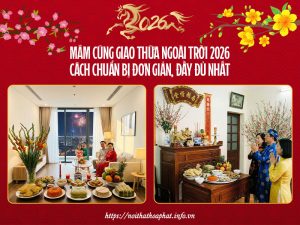 Mâm cúng giao thừa 2026 trong nhà