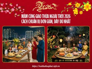 Mâm cúng giao thừa ngoài trời 2026