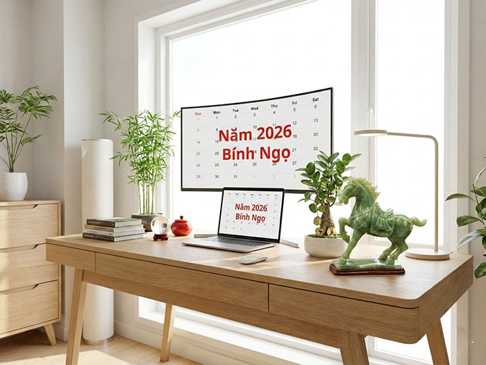 Phong thủy bàn làm việc năm 2026