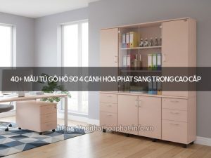 Tủ gỗ hồ sơ 4 cánh