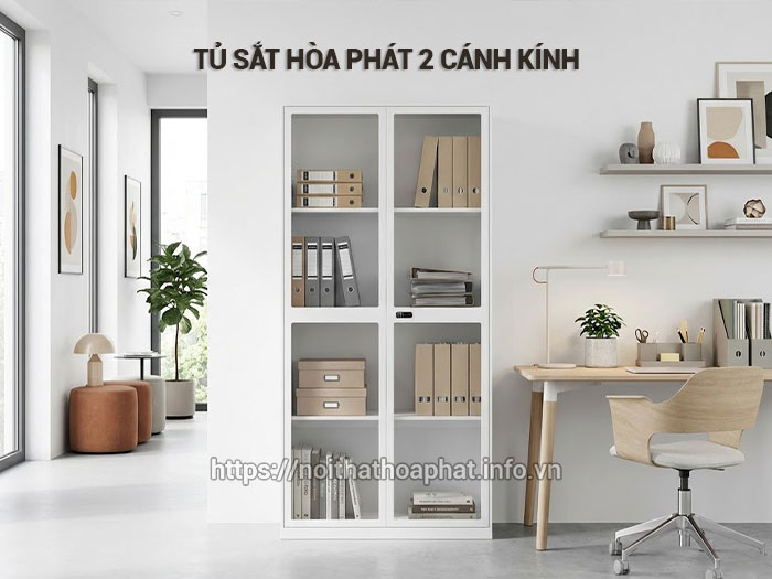 Tủ sắt Hòa Phát 2 cánh kính