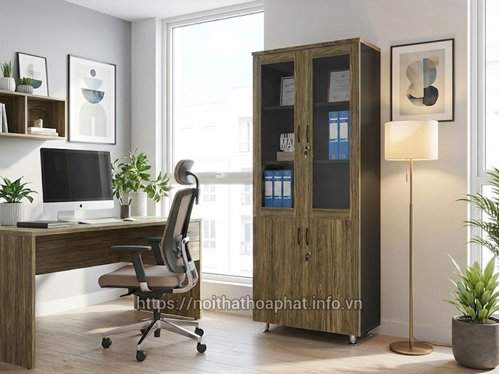 Tủ sắt Hòa Phát 2 cánh kính