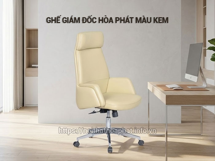 Ghế giám đốc Hòa Phát màu kem