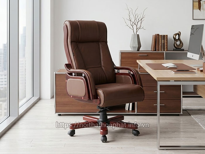 Ghế giám đốc Hòa Phát màu nâu