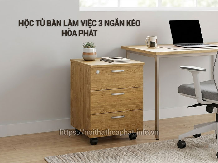Hộc tủ bàn làm việc 3 ngăn kéo