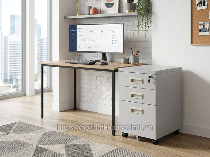 Hộc tủ bàn làm việc 3 ngăn kéo