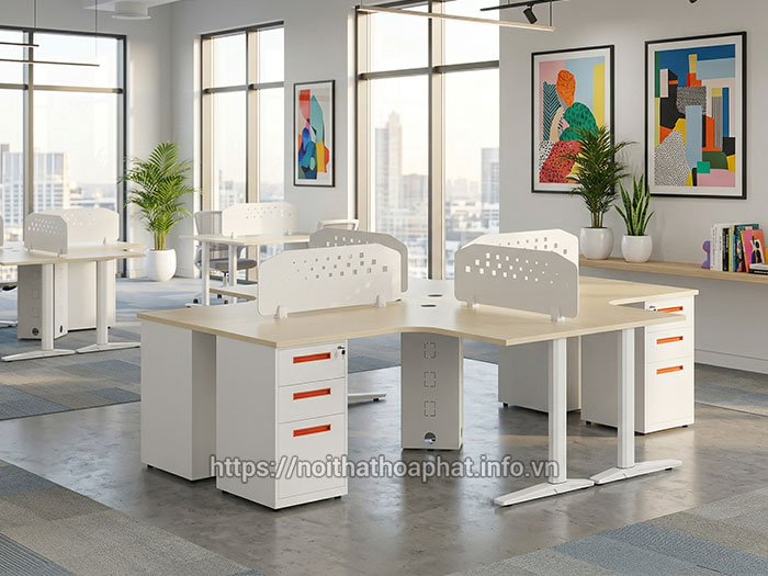 Bàn làm việc module có hộc tủ
