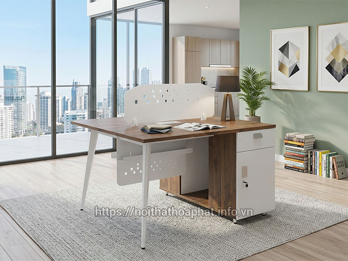 Bàn làm việc module có hộc tủ