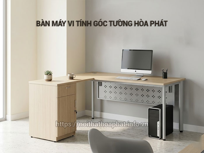 Bàn máy vi tính góc tường