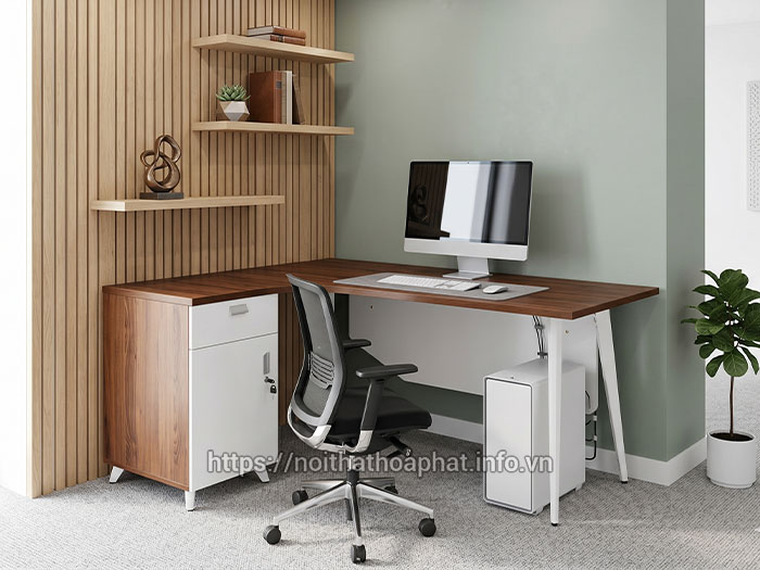 Bàn máy vi tính góc tường