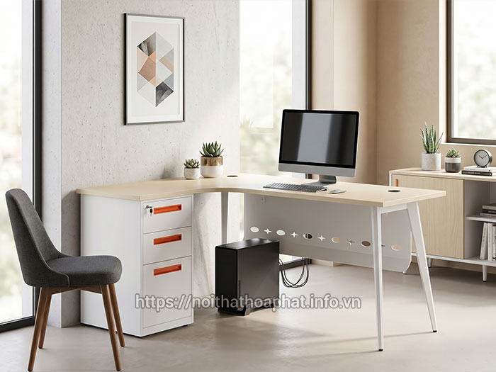 Bàn máy vi tính góc tường