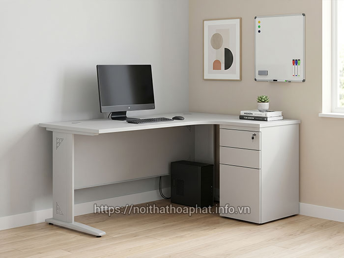 Bàn máy vi tính góc tường
