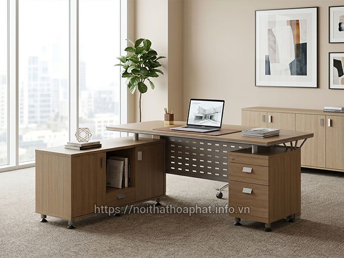 Bàn trưởng phòng kèm hộc tủ