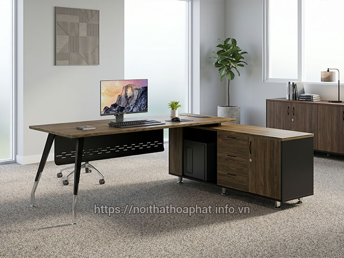 Bàn trưởng phòng kèm hộc tủ