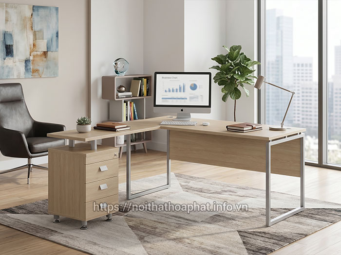 Bàn trưởng phòng kèm hộc tủ