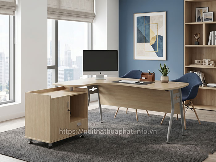 Bàn trưởng phòng kèm hộc tủ