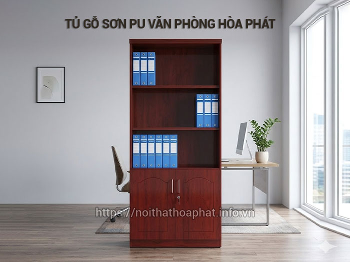 Tủ gỗ sơn PU văn phòng