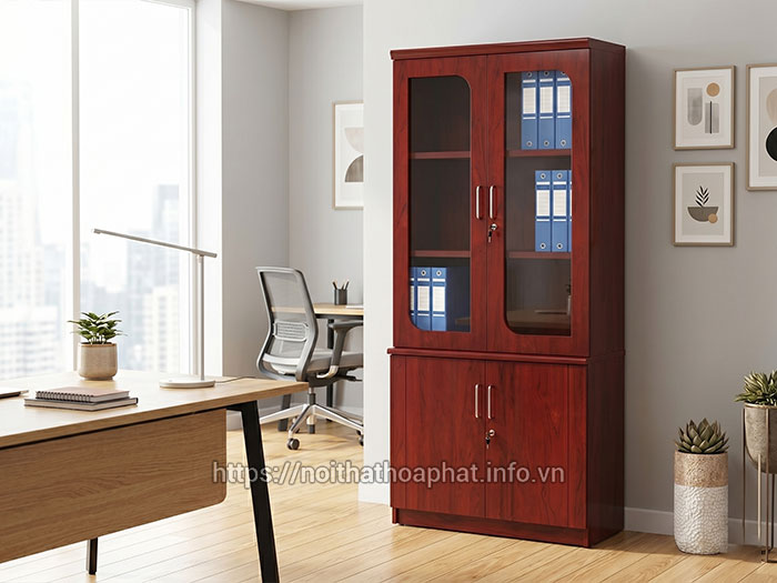Tủ gỗ sơn PU văn phòng