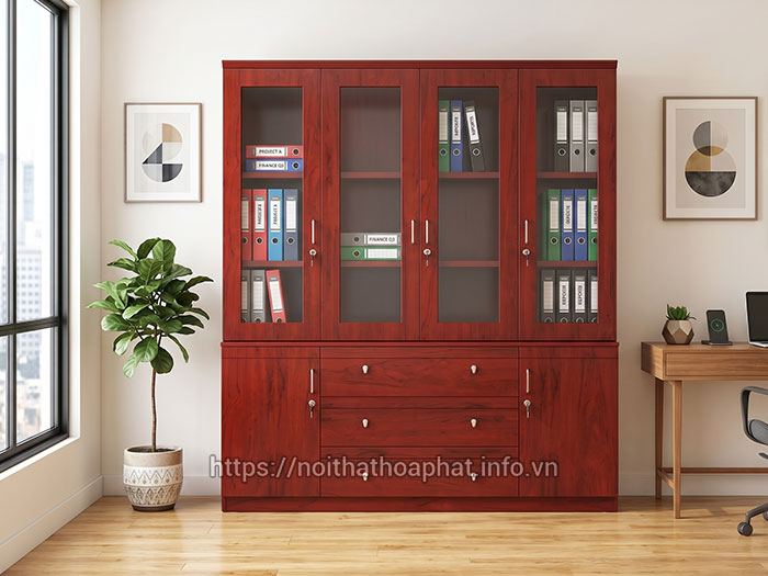 Tủ gỗ sơn PU văn phòng