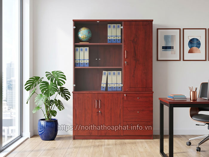 Tủ gỗ sơn PU văn phòng