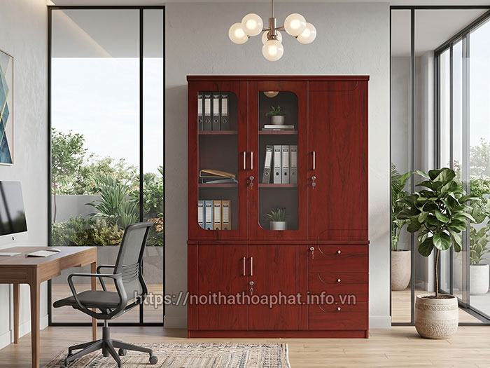 Tủ gỗ sơn PU văn phòng