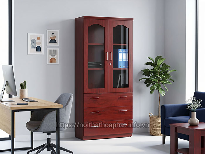 Tủ gỗ sơn PU văn phòng