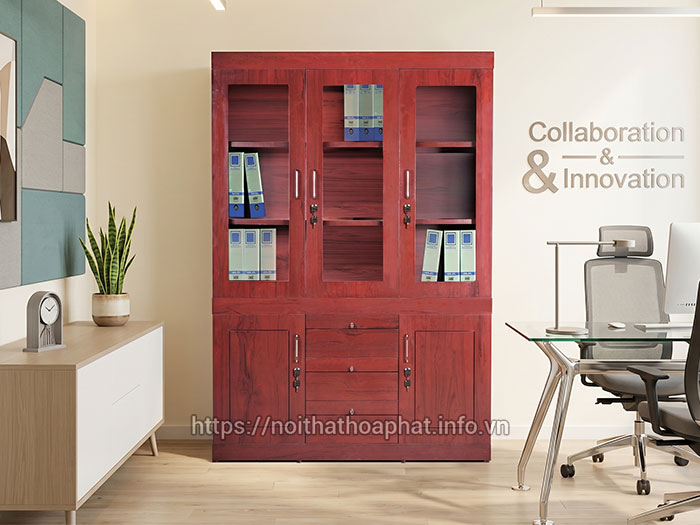 Tủ gỗ sơn PU văn phòng
