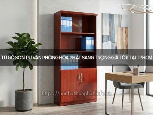 Tủ gỗ sơn PU văn phòng