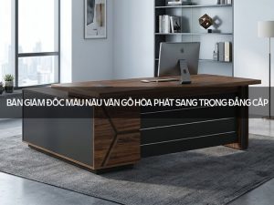 Bàn giám đốc màu nâu vân gỗ