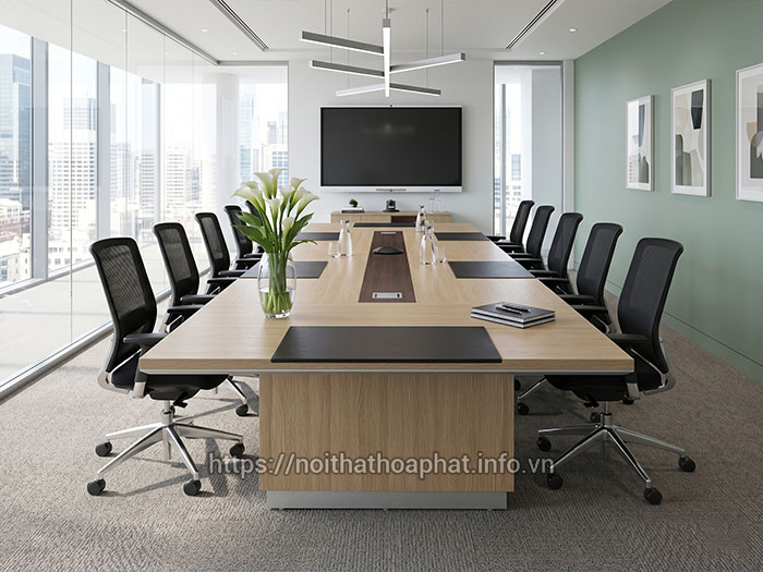 Bàn họp Hòa Phát gỗ công nghiệp