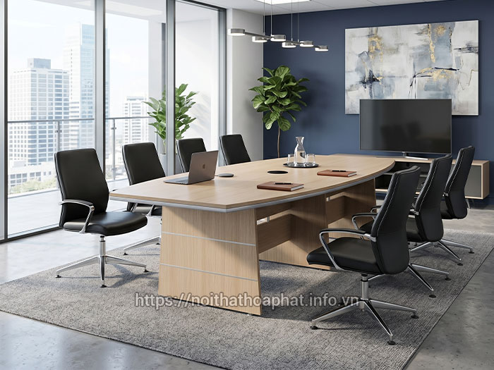 Bàn họp Hòa Phát gỗ công nghiệp