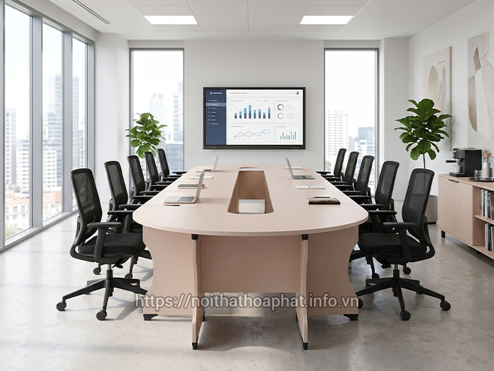 Bàn họp Hòa Phát gỗ công nghiệp