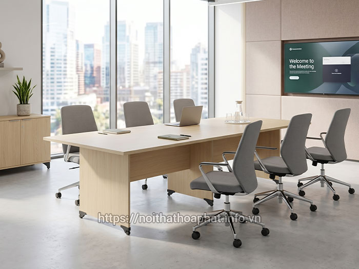 Bàn họp Hòa Phát gỗ công nghiệp
